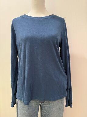 J. Crew Long Sleeve Crewneck Top - Slate Blue
